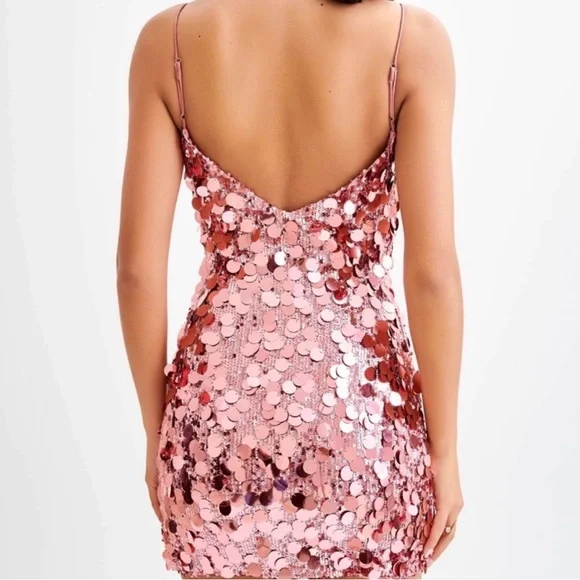 Meshki Romilly Pink Sequin Mini Dress - Picture 3 of 5